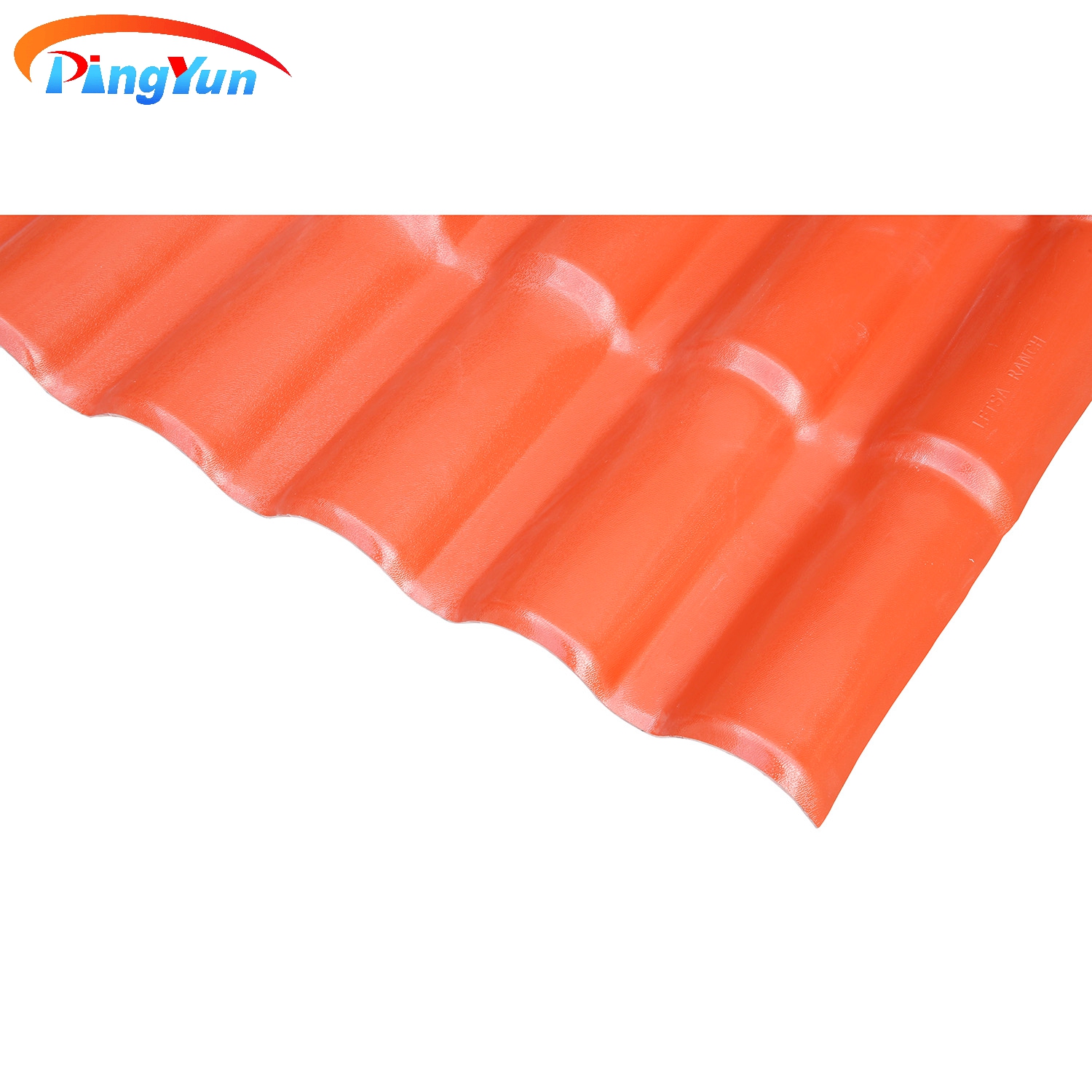Tuile de toit en PVC étanche à l'eau orange pour maison résidentielle