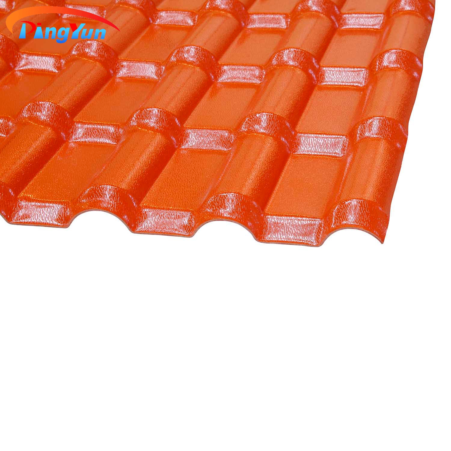 Tuile de toit en PVC en plastique rouge brique de maison résidentielle